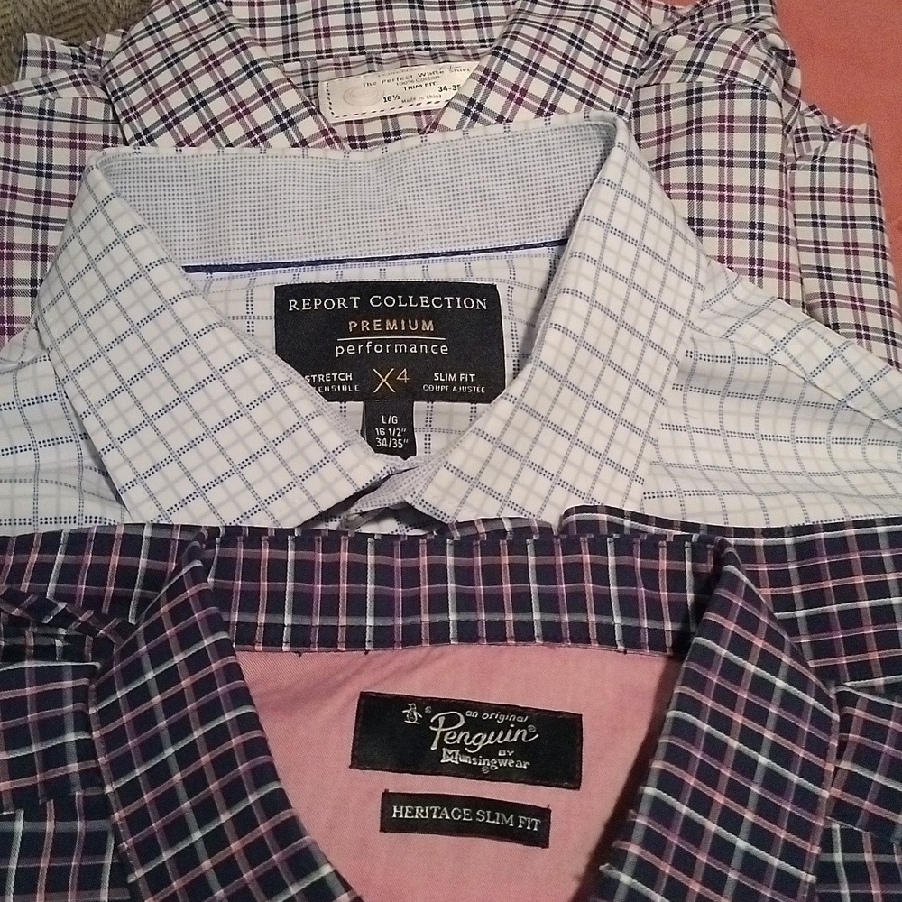 Bundle of 3 men's button downs sz 16.5 34/35